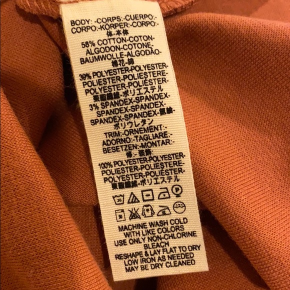 NWT Free People Terracotta Taupe V-Neck Long Sleeve Top with Tie Back Size XL - Picture 7 of 8